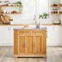 Voir la diapositive 2 : SOBUY SoBuy - Îlot De Cuisine à deux tiroirs - Couleur Bois - 107x43x92.5cm - Rustique - FKW130-N