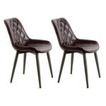 Paris Prix Lot de 2 Chaises Design  Cecil  81cm Violet Foncé