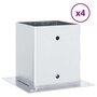 Voir la diapositive 2 : VIDAXL Bases de poteau carrees 4 pcs argent 101x101 mm acier galvanise
