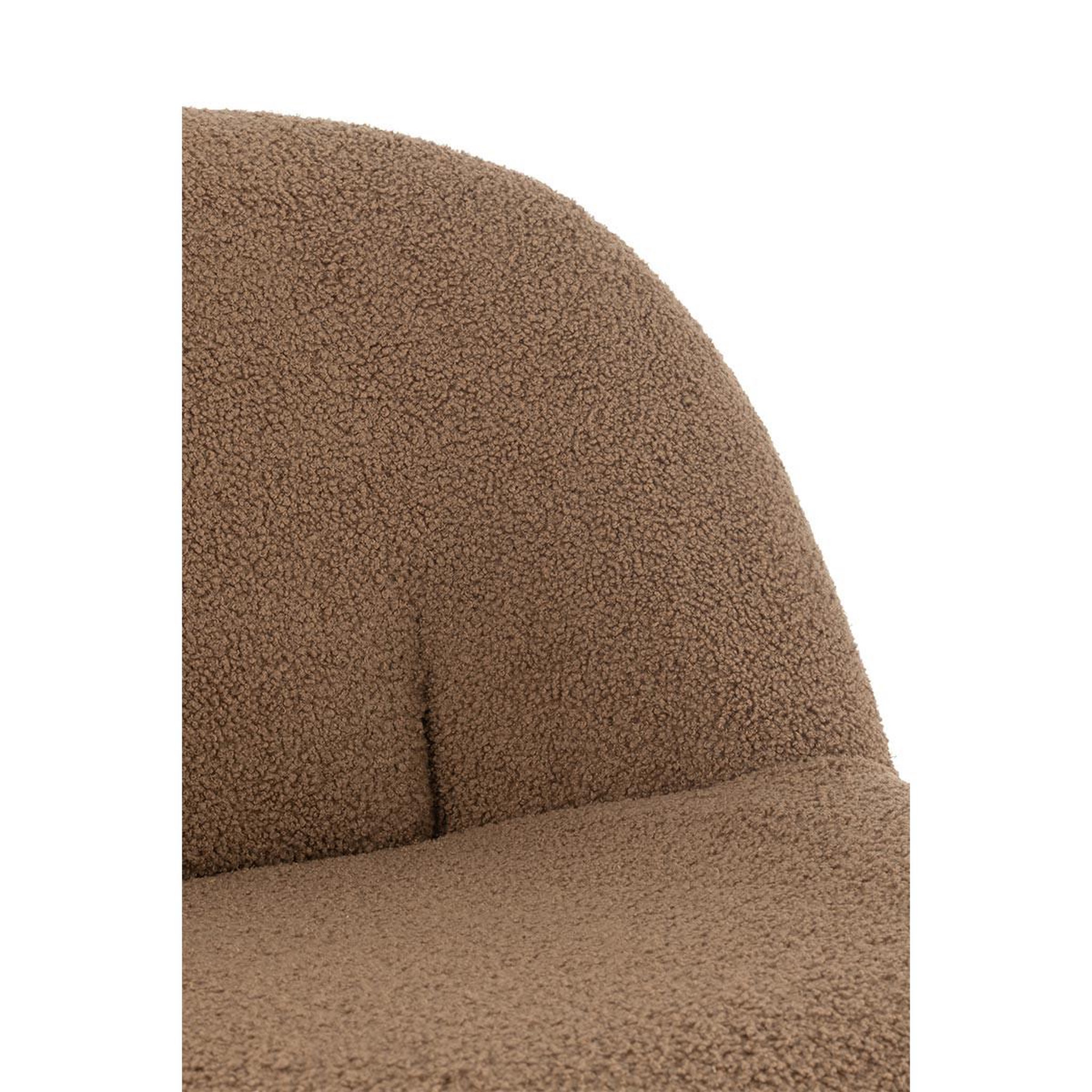 Voir la diapositive 5 : J-LINE Fauteuil Design Bouclette  Teddy  88cm Marron