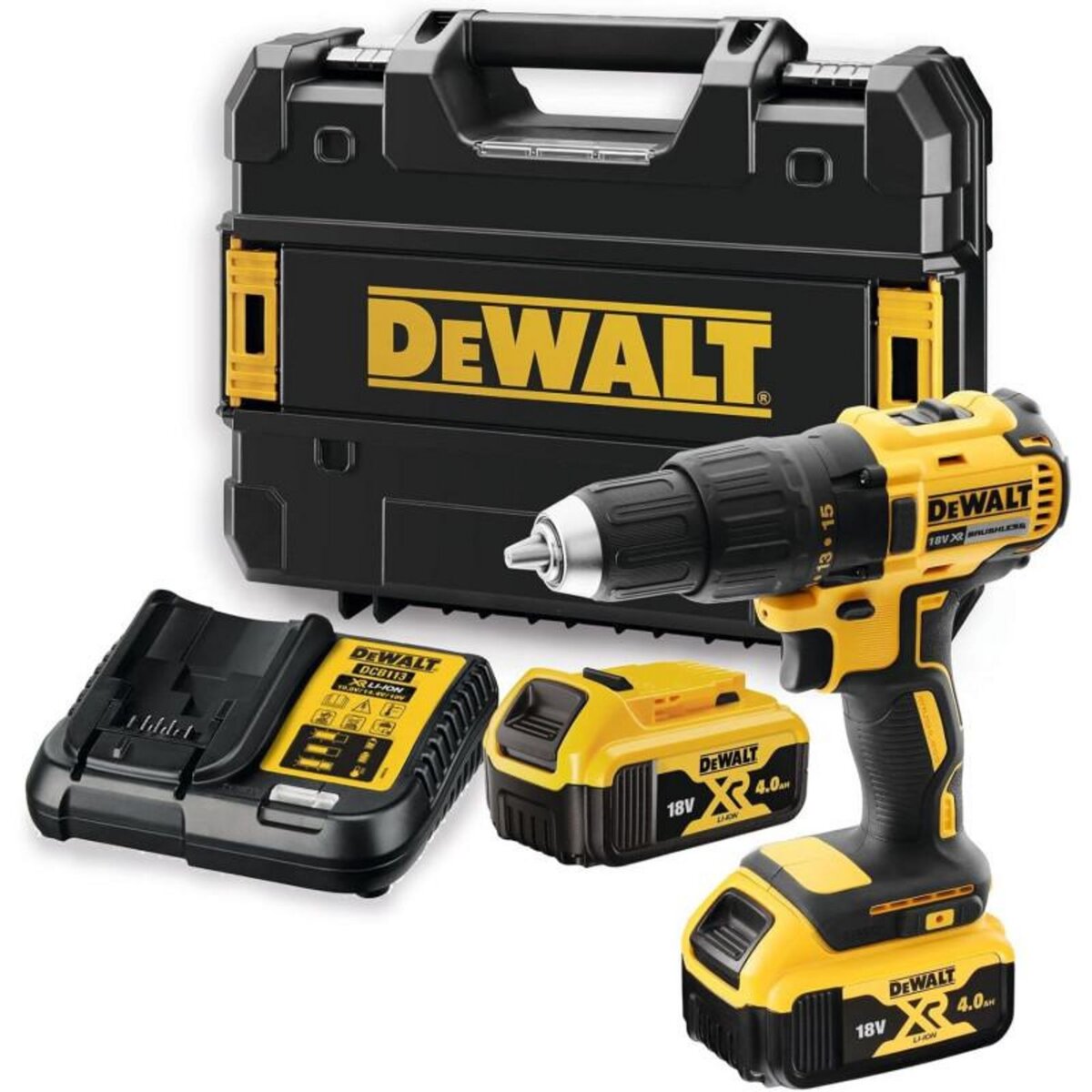 Dewalt Perceuse visseuse 18 V XR + 2 batteries 4 Ah + chargeur + coffret DEWALT DCD777M2T QW