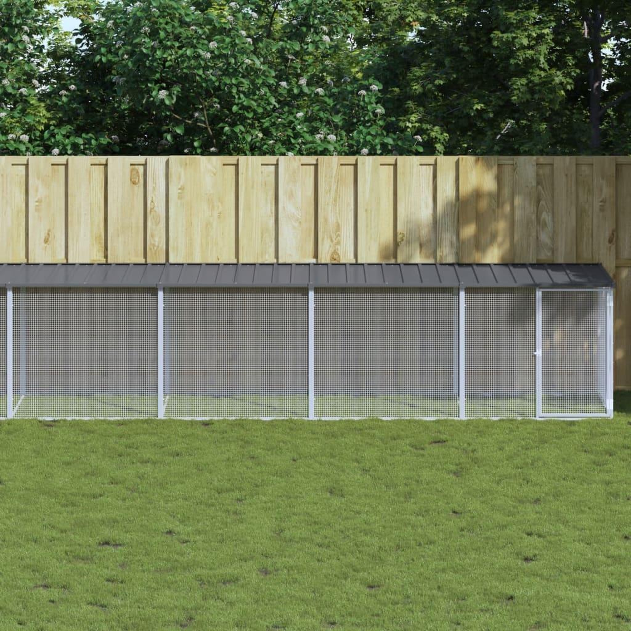 VIDAXL Poulailler avec toit anthracite 803x98x90 cm acier galvanise