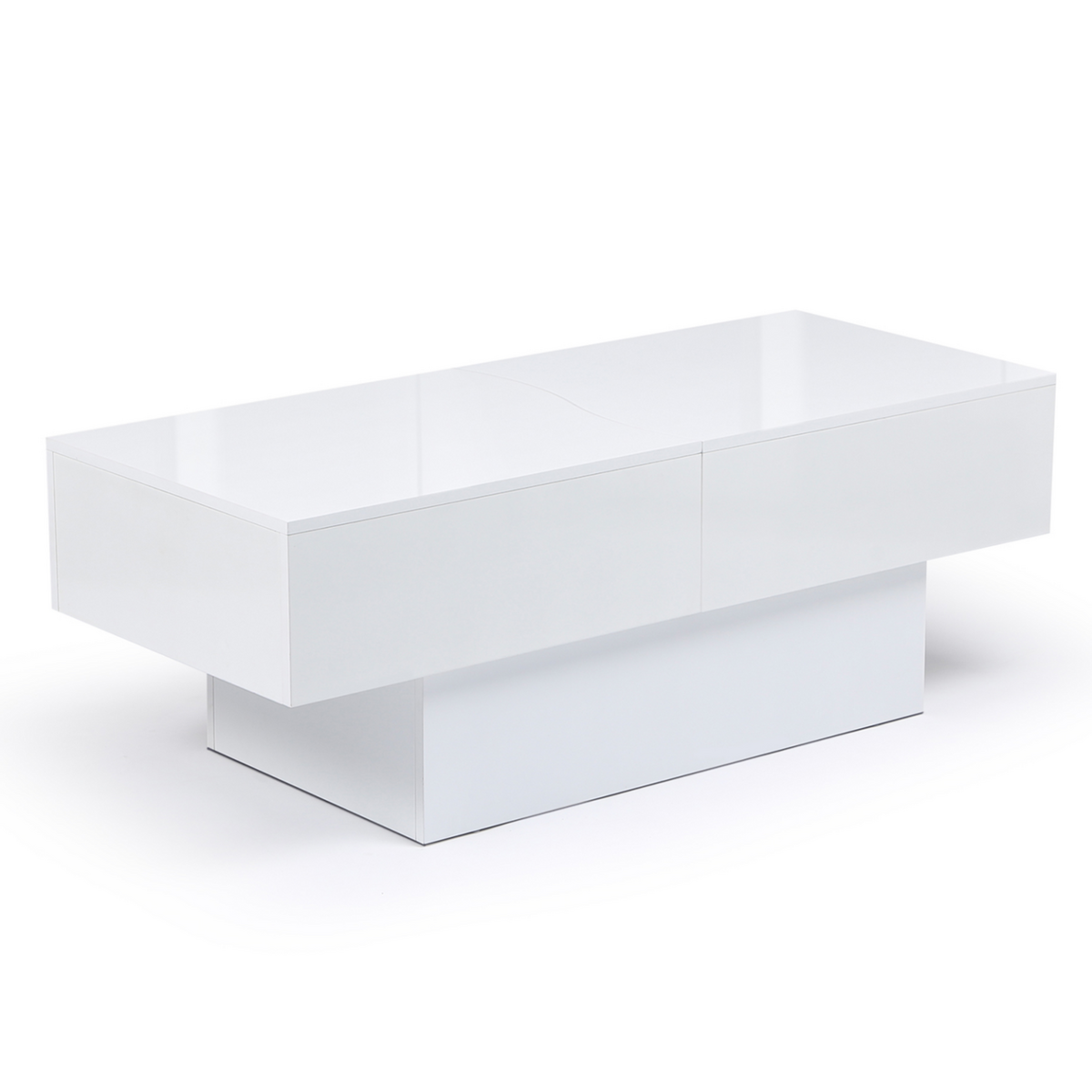 ID MARKET Table basse coulissante rectangulaire MARTA bois blanc