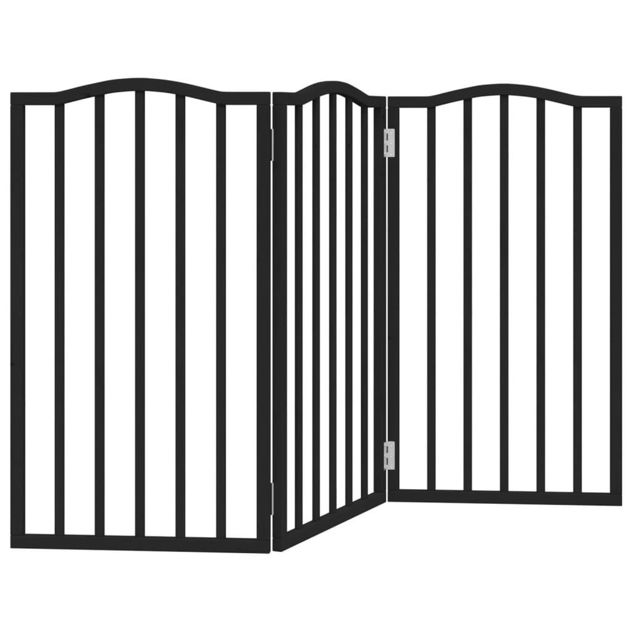 Voir la diapositive 2 : VIDAXL Barriere pour chien pliable 3 panneaux noir bois de peuplier