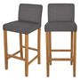 Voir la diapositive 1 : Rendez vous déco Lot de 2 chaises de bar en tissu gris foncé et pieds en bois 75 cm - Havane