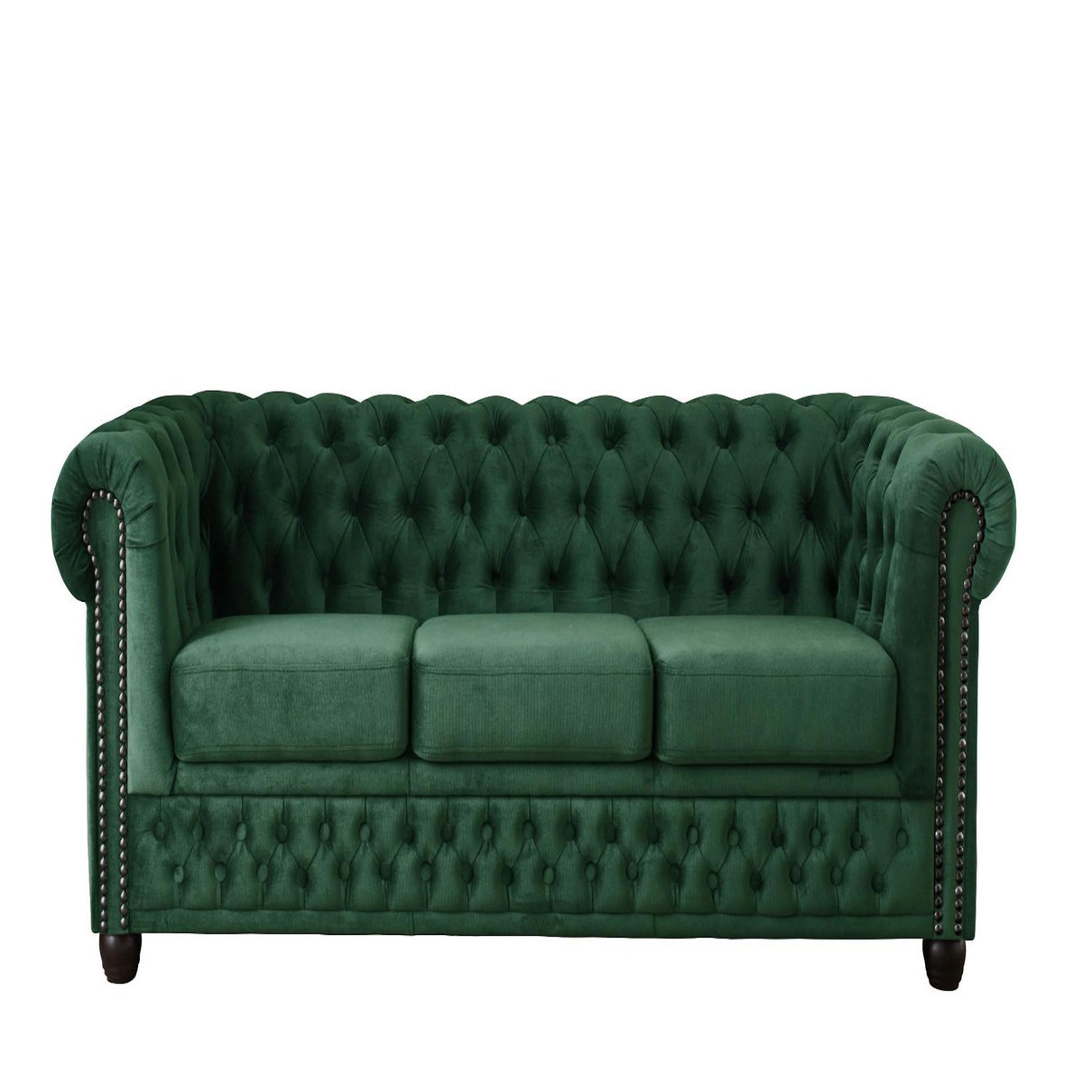 LISA DESIGN William - canapé chesterfield - 3 places - en velours