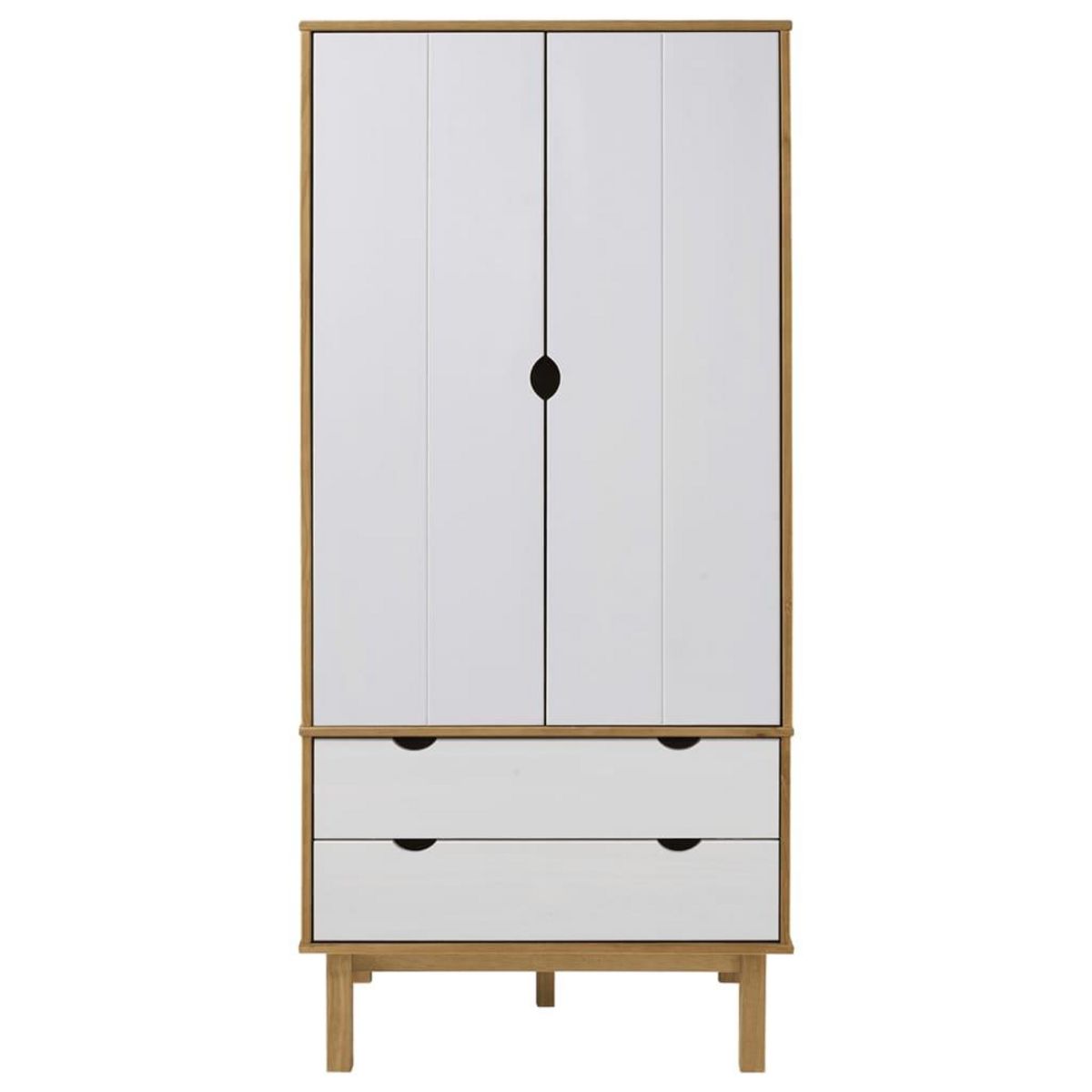 VIDAXL Garde-robe OTTA Marron et blanc 76,5x53x172 cm Bois massif pin