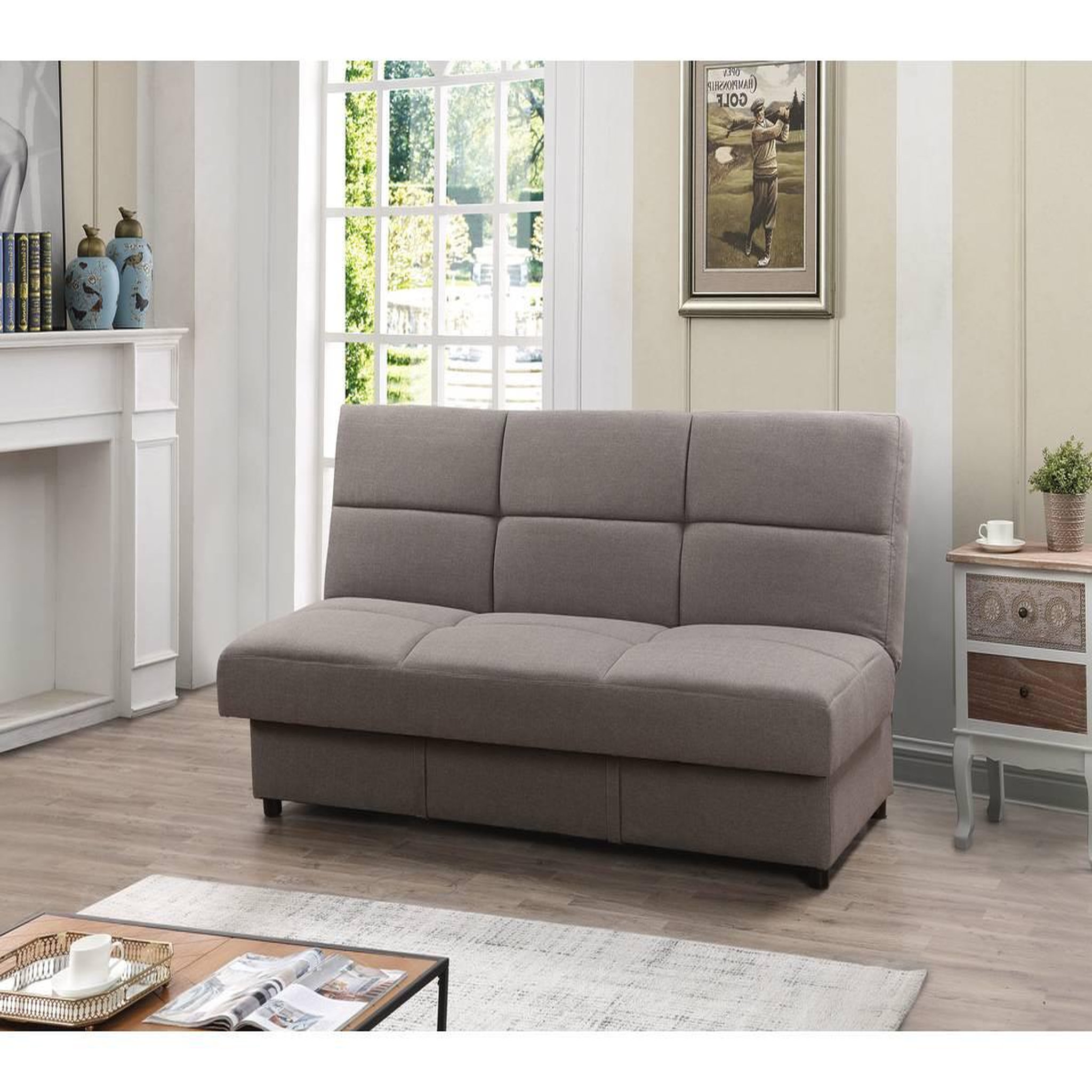 Voir la diapositive 2 : Habitat et Jardin Canapé clic-clac  enzo  - 186 x 80 x 87 cm - 3 places - gris