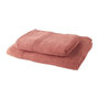 Voir la diapositive 1 : Today TODAY Lot de 1 Drap de Bain 100% coton 70x30 cm + 1 Serviette de Bain 50x100 cm - Terracotta