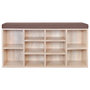 Voir la diapositive 3 : VIDAXL Banc de rangement a chaussures 10 compartiments Couleur chene