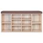 Voir la diapositive 3 : VIDAXL Banc de rangement a chaussures 10 compartiments Couleur chene