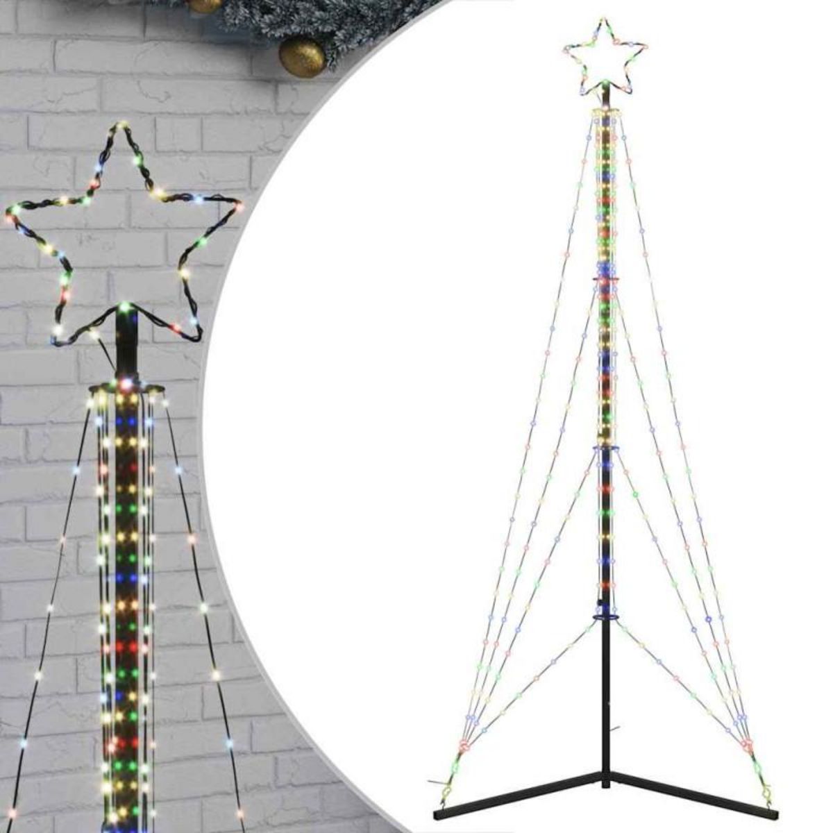 VIDAXL Guirlande de sapin de Noël 483 LED colorées 240 cm