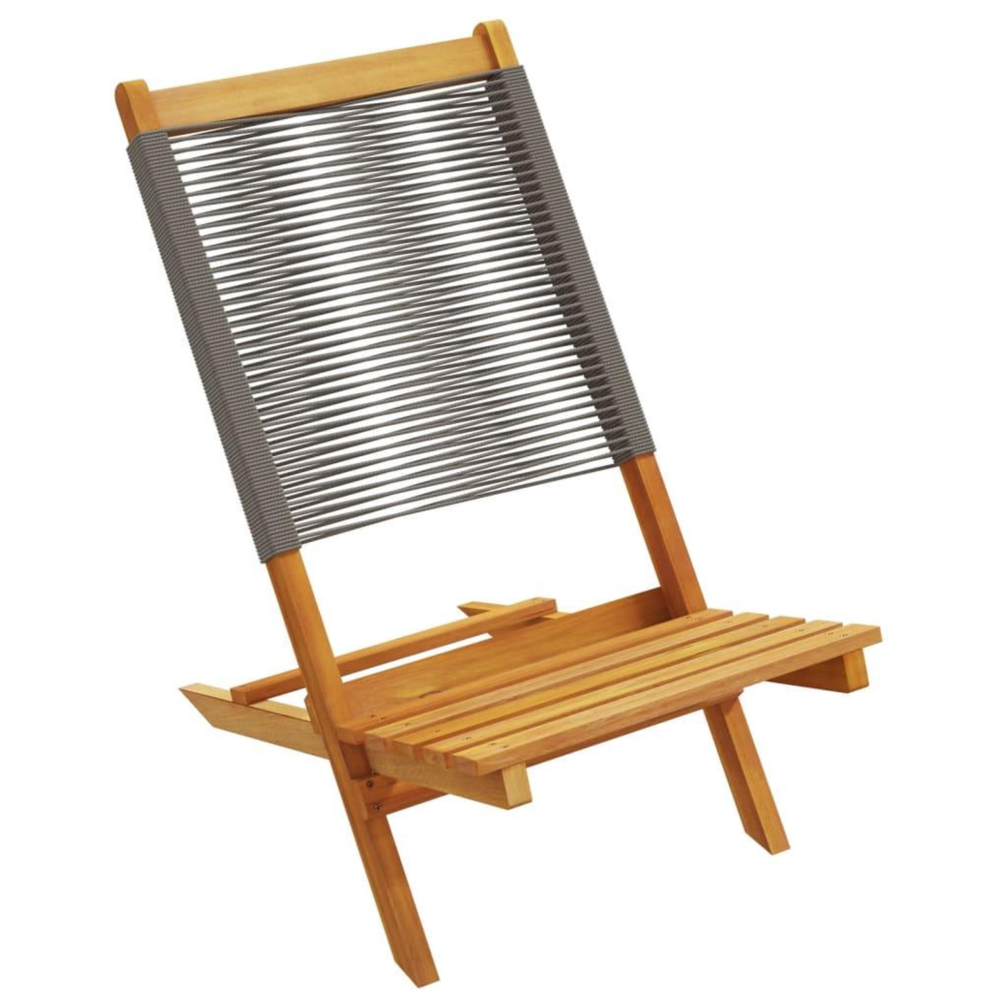 Voir la diapositive 4 : VIDAXL Chaises de jardin lot de 2 gris bois d'acacia et polypropylene