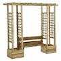 Voir la diapositive 2 : VIDAXL Pergola de jardin avec banc et jardinieres Bois de pin impregne