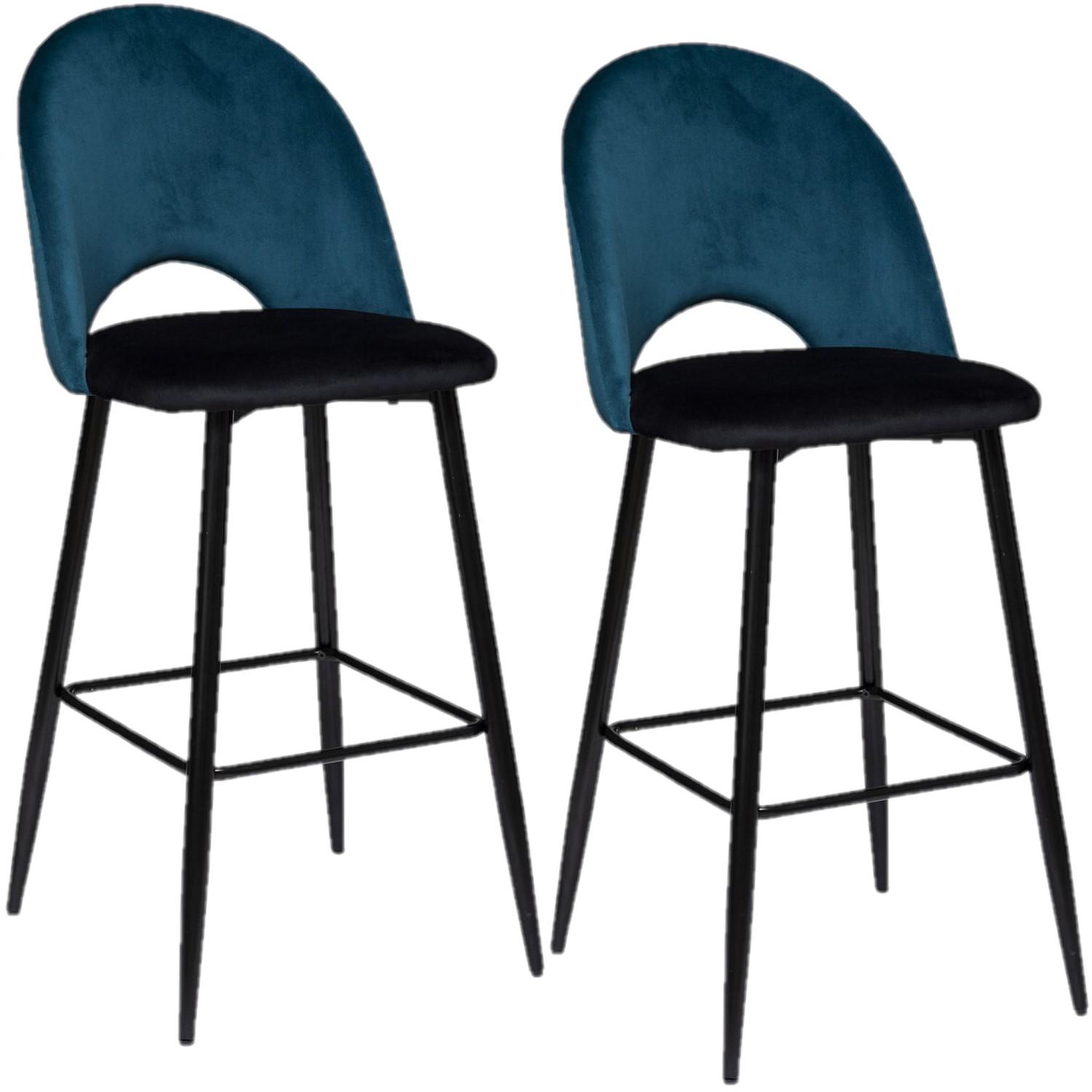 Voir la diapositive 1 : TOILINUX Lot de 2 chaises de bar effet velours kara