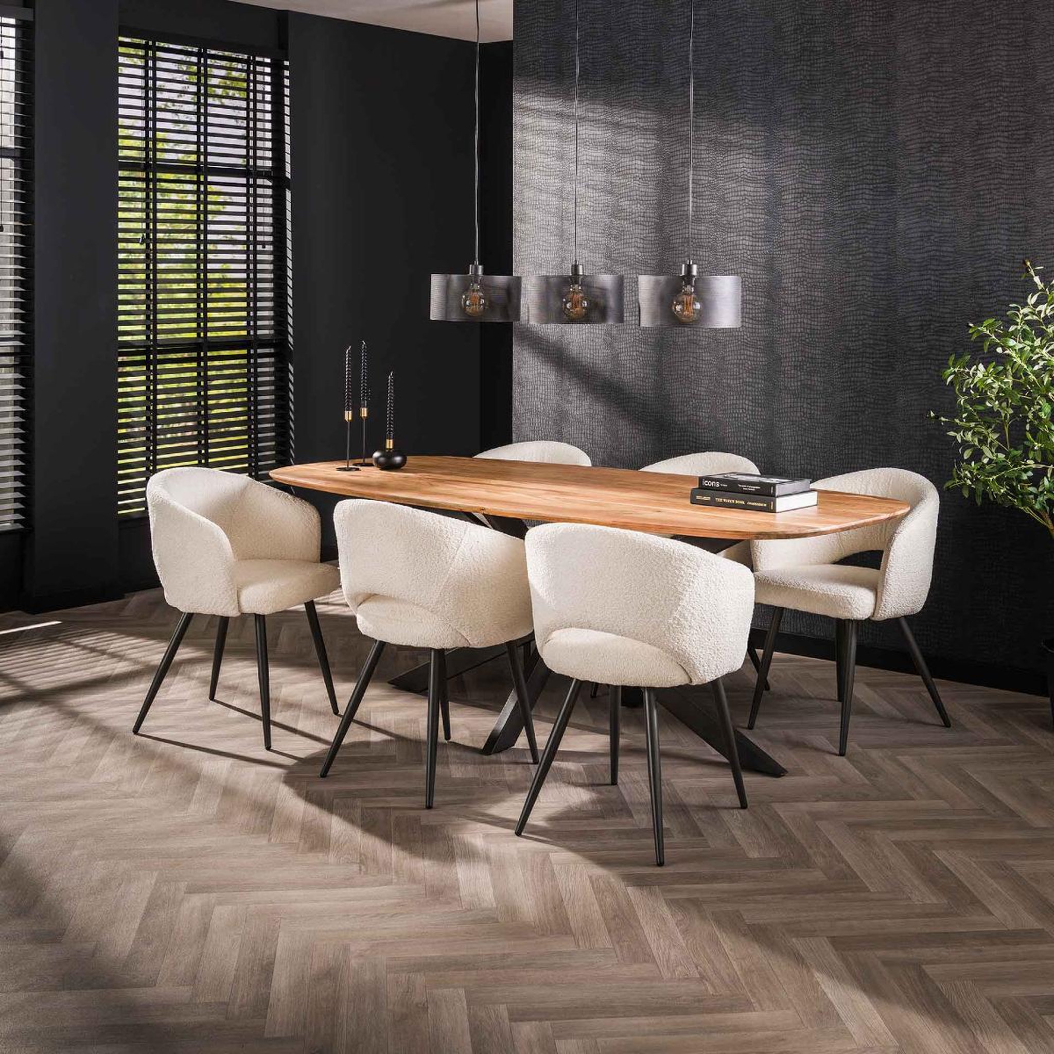 Voir la diapositive 2 : JLC KREATION Table à manger ovale en bois avec pied central dartus 2