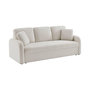 Voir la diapositive 1 : SWEEEK Canapé 3 places cosy rond. tissu bouclettes blanches. Milano. L 210 x P 85 x H 85cm
