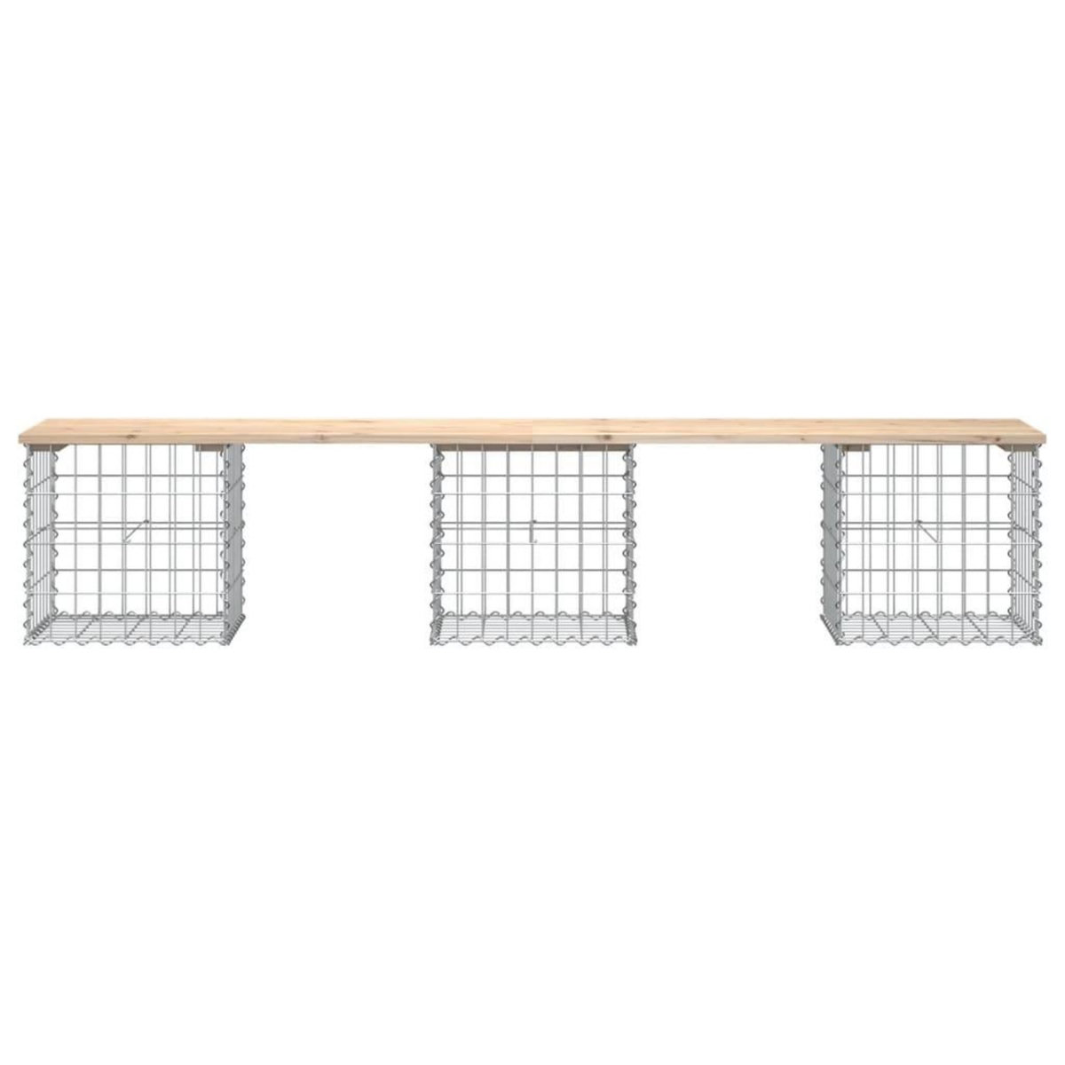 VIDAXL Banc de jardin design de gabion 203x44x42 cm bois massif de pin