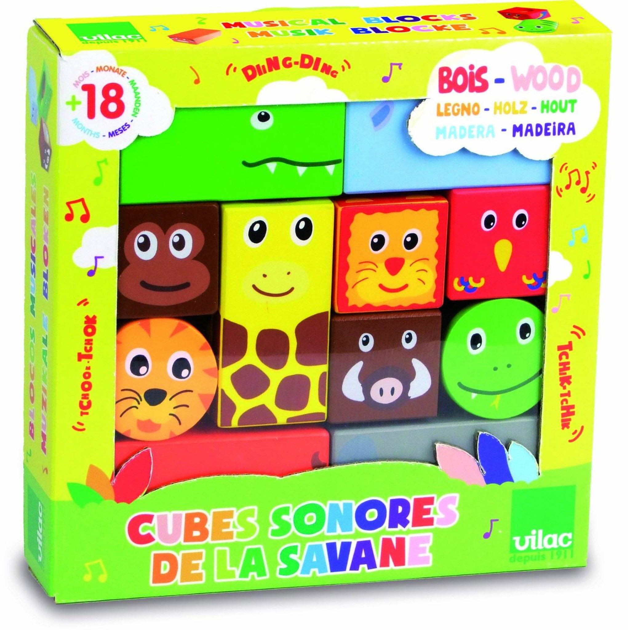 Voir la diapositive 3 : Vilac Cubes sonores Animaux de la savane