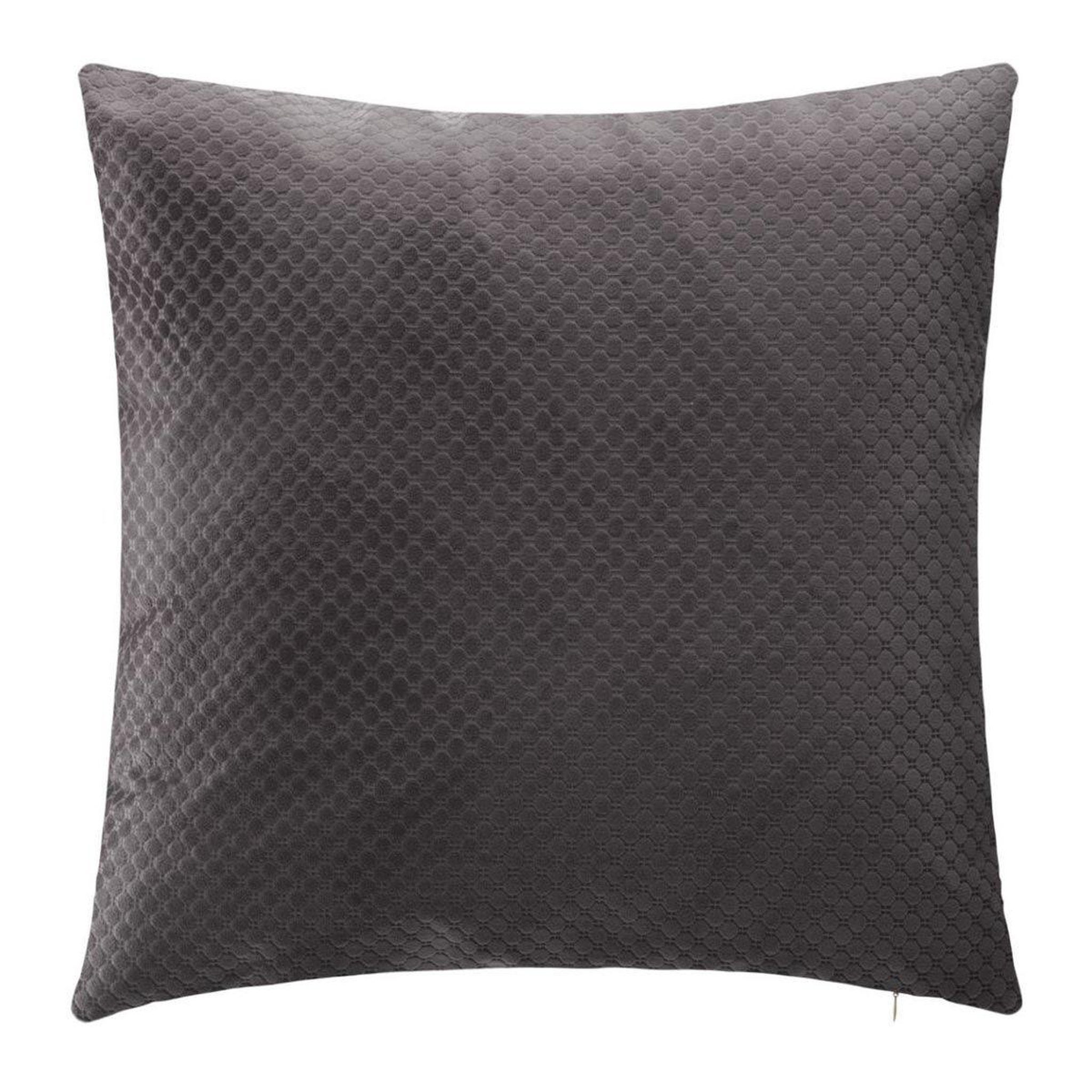 ATMOSPHERA Coussin déhoussable velours  bulle  45x45cm gris
