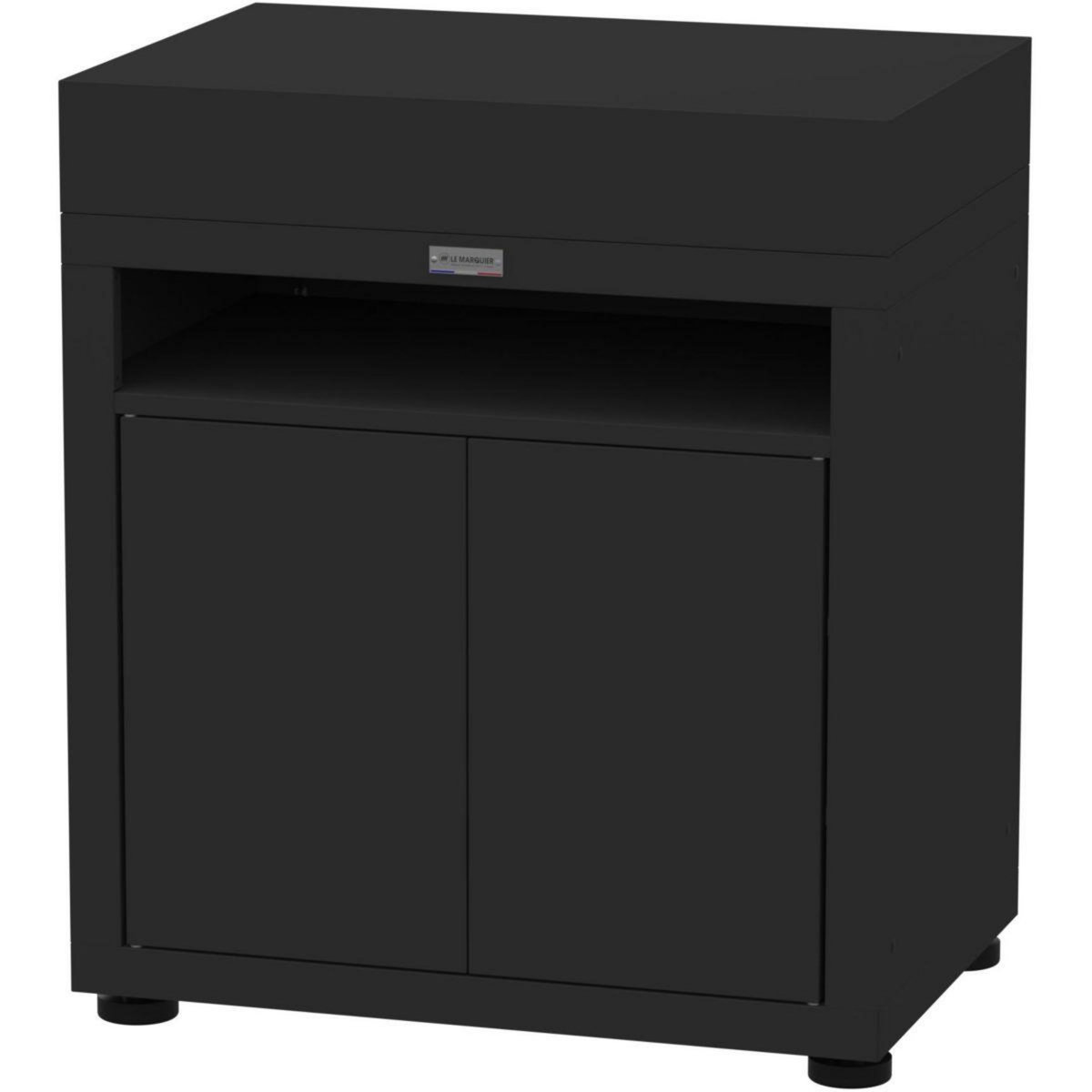 Le marquier Meuble de cuisine extérieure avec tablette 80 x 55 cm noir