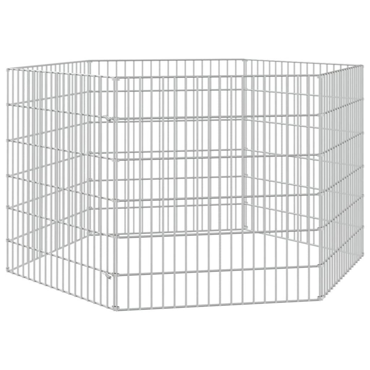 VIDAXL Enclos pour animaux en liberte 6 panneaux 54x60cm fer galvanise