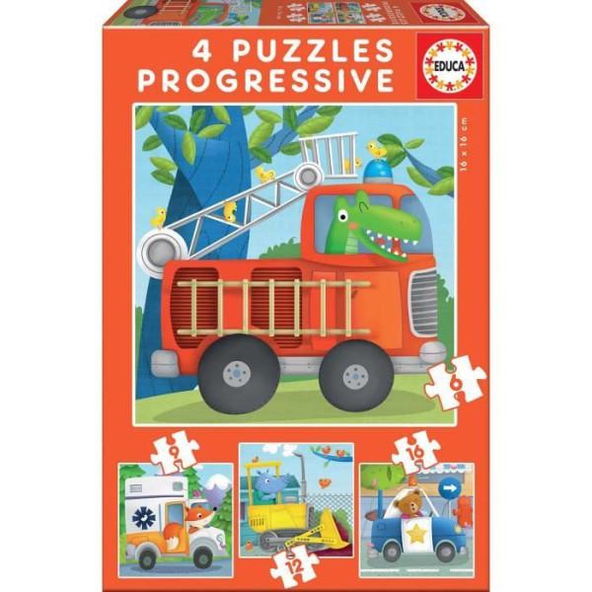 Voir la diapositive 1 : EDUCA Puzzle progressif animaux sauvages - educa - moins de 100 pieces - pour enfant
