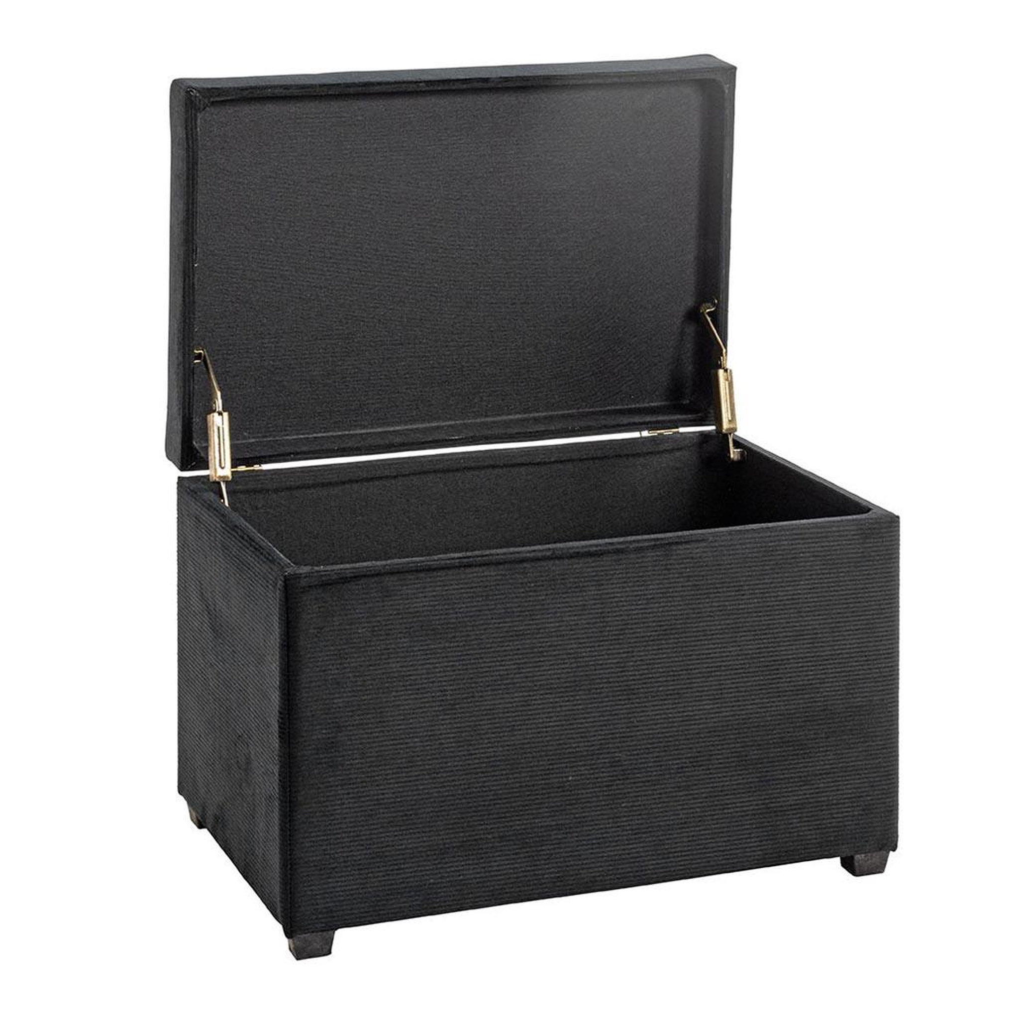 Voir la diapositive 2 : Paris Prix Banc coffre de rangement côtelé  timmy  58cm noir