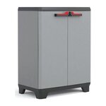 Keter KETER | ARMOIRE BASSE STILO, Gris / Noir / Rouge, 68 x 39 x 90 cm