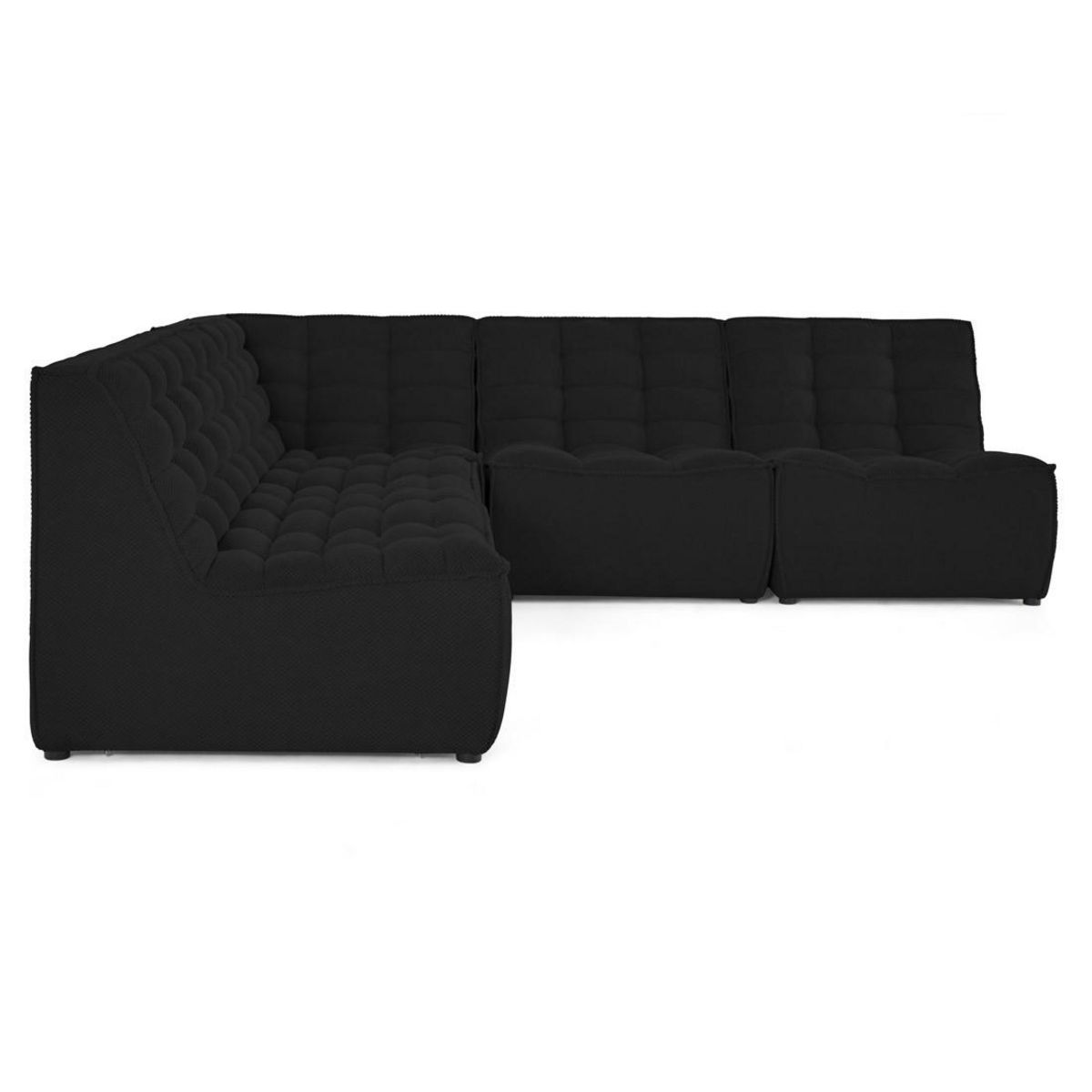 LISA DESIGN Ellie - canapé modulable d'angle réversible 5 places en velours texturé