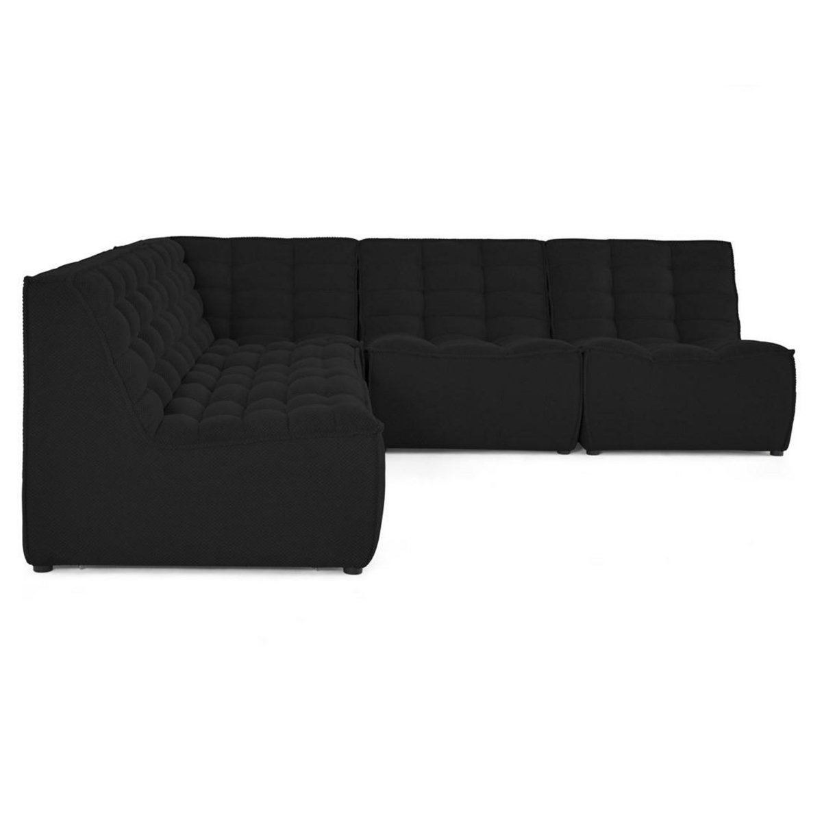 LISA DESIGN Ellie - canapé modulable d'angle réversible 5 places en velours texturé