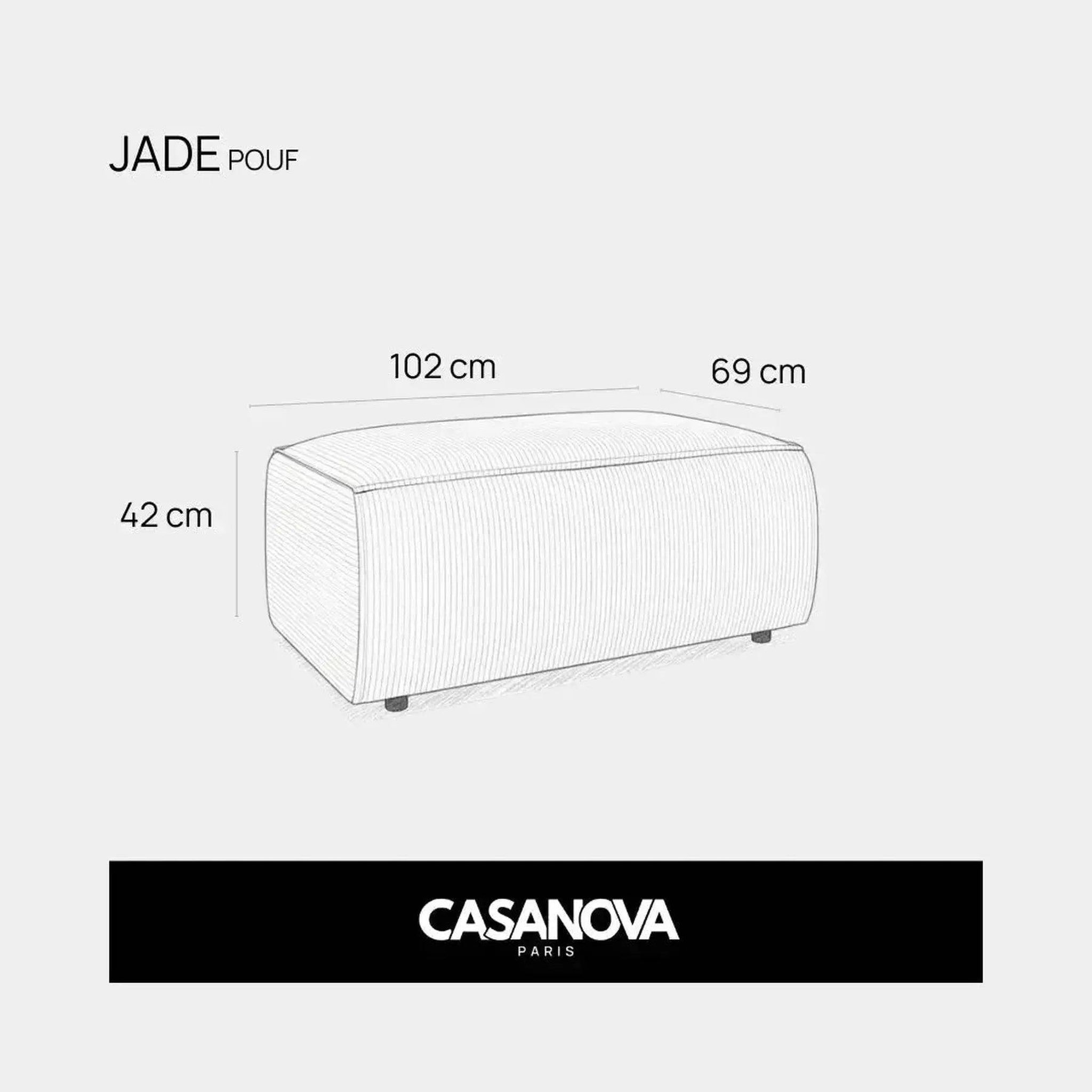 Voir la diapositive 6 : CASANOVA PARIS Jade - pouf velours côtelé