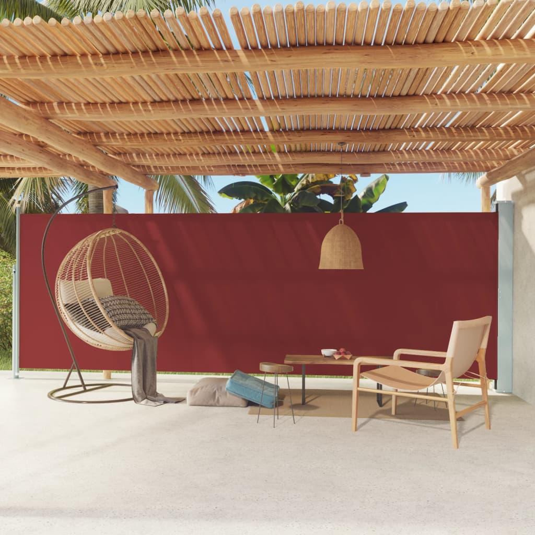 Voir la diapositive 1 : VIDAXL Auvent lateral retractable de patio 180x600 cm Rouge
