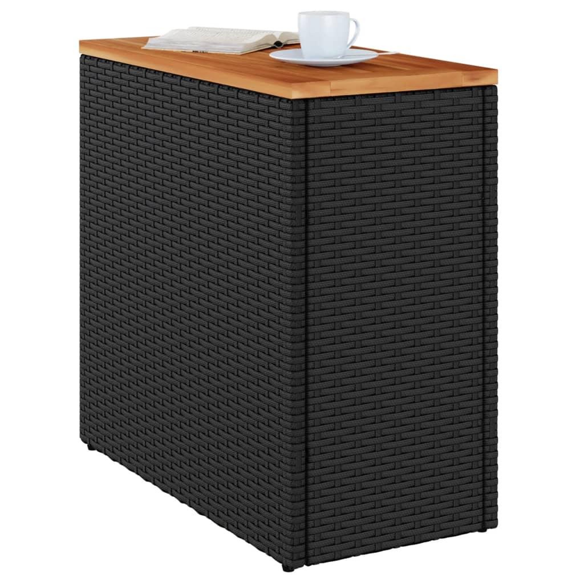 Voir la diapositive 4 : VIDAXL Table d'appoint de jardin dessus en bois noir 58x27,5x55 cm