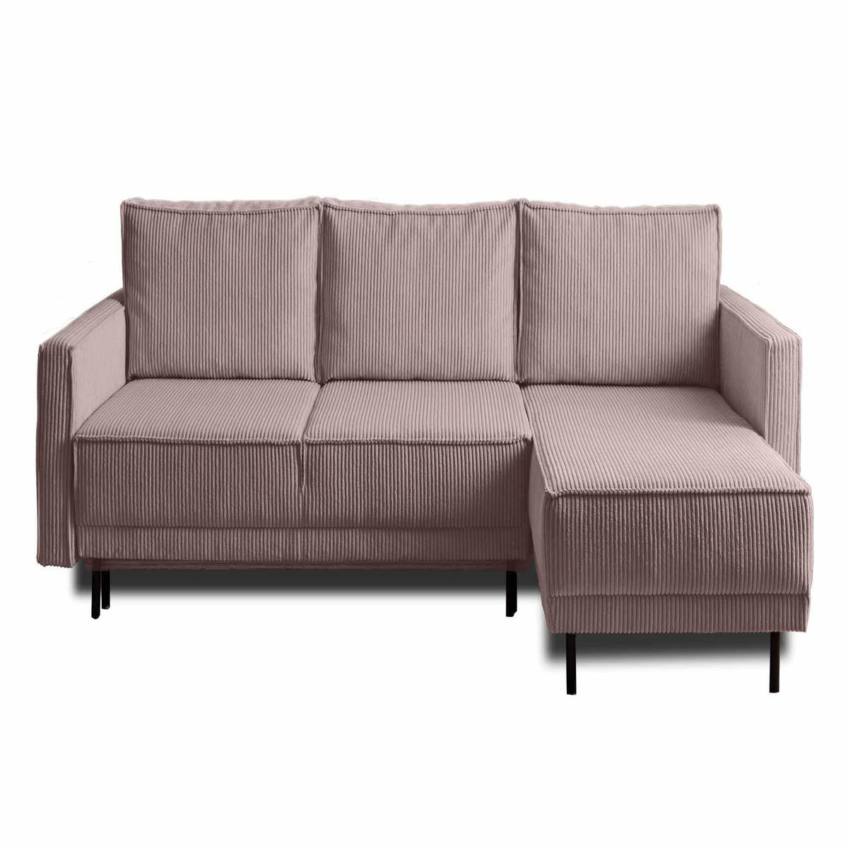 LISA DESIGN Charlie - canapé d'angle réversible - 4 places - convertible avec coffre - en velours côtelé