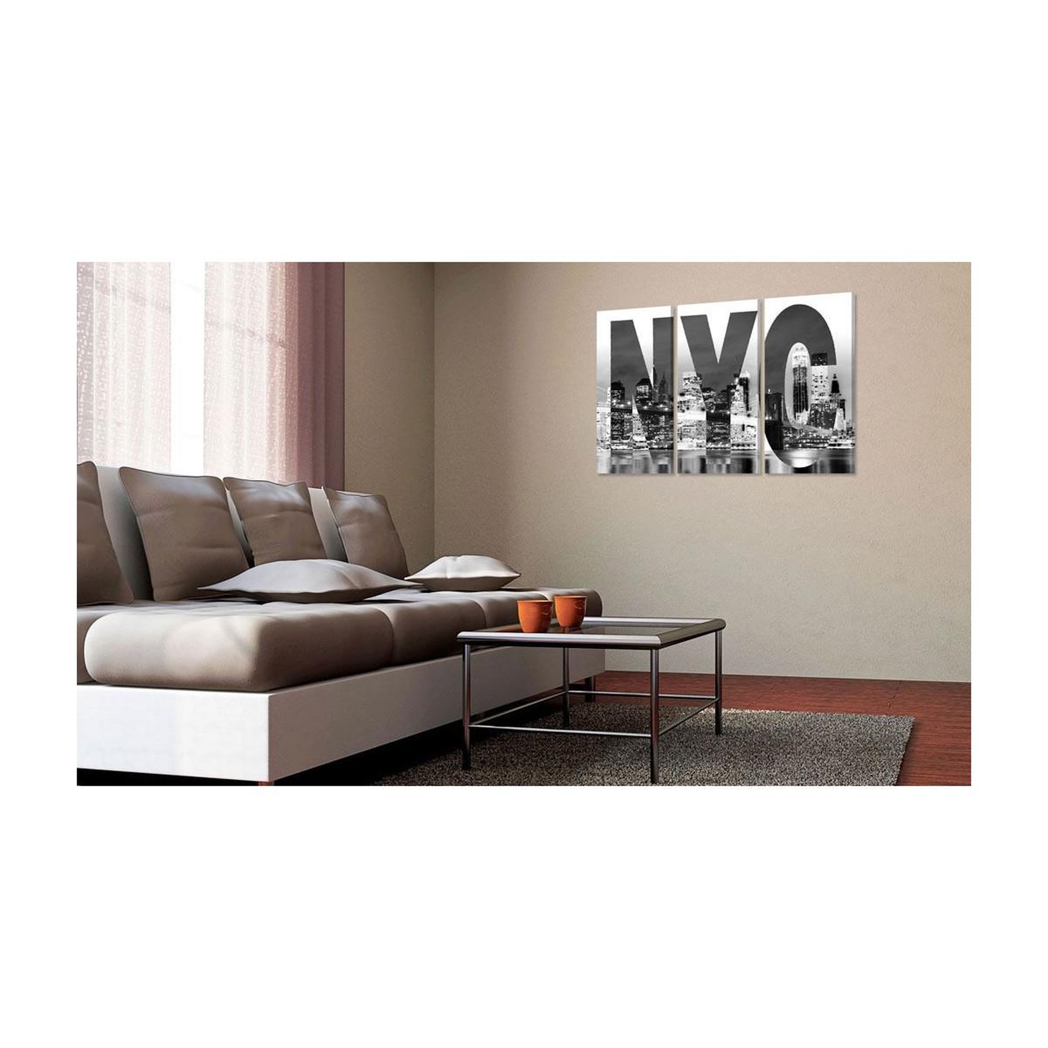 Voir la diapositive 2 : Paris Prix Tableau Imprimé  New York Noir & Blanc