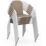 Voir la diapositive 5 : ID MARKET Lot de 6 chaises de jardin THELMA métal et textilène empilables blanc et beige