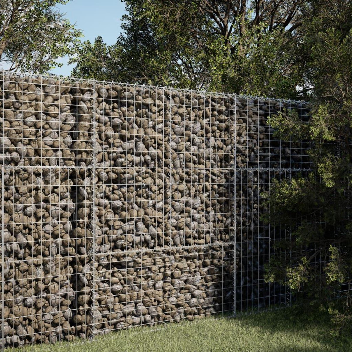 VIDAXL Panier gabion avec couvercle 100x50x150 cm fer galvanise