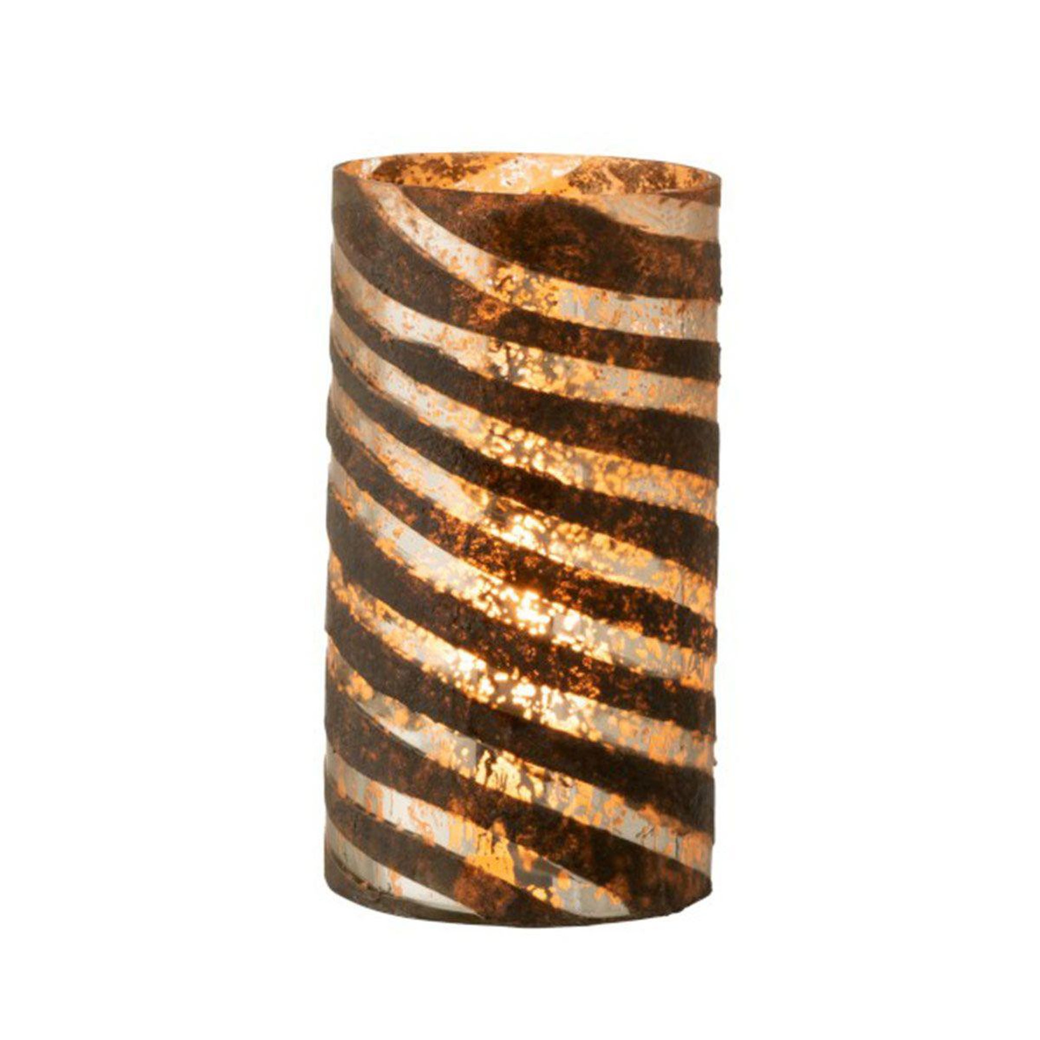 Voir la diapositive 2 : J-LINE Vase design en verre  lignes  26cm argent