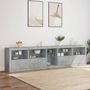 Voir la diapositive 4 : VIDAXL Buffet avec lumieres LED gris beton 283x37x67 cm