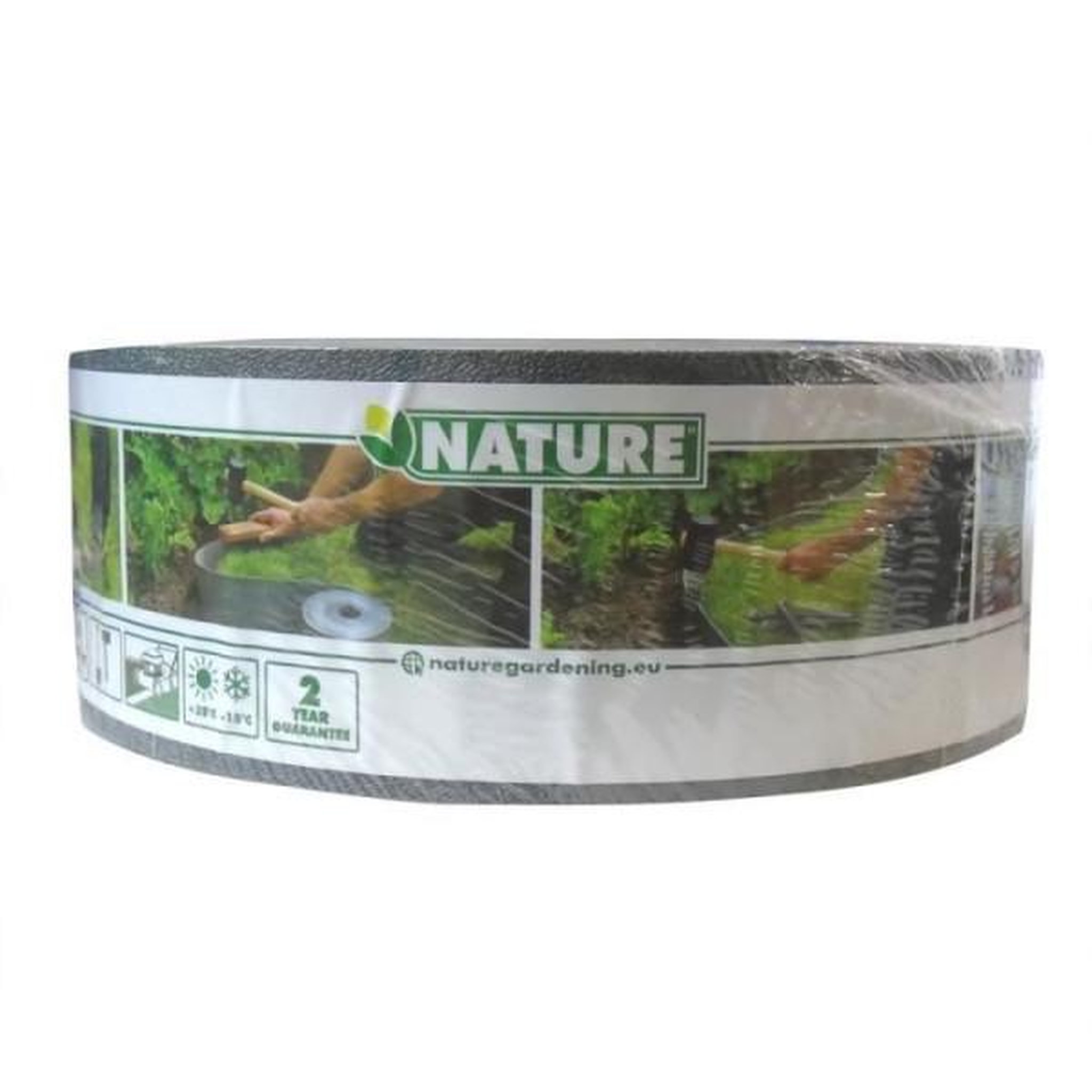 Voir la diapositive 6 : NATURE Bordure de jardin en polyéthylene gris H7,5 cm x 10 m - NATURE