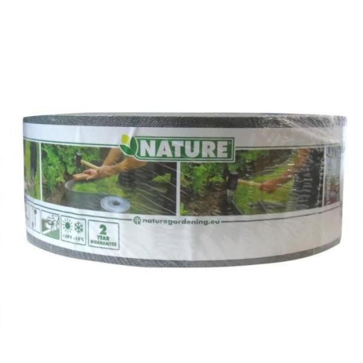 NATURE Bordure de jardin en polyéthylene gris H7,5 cm x 10 m - NATURE