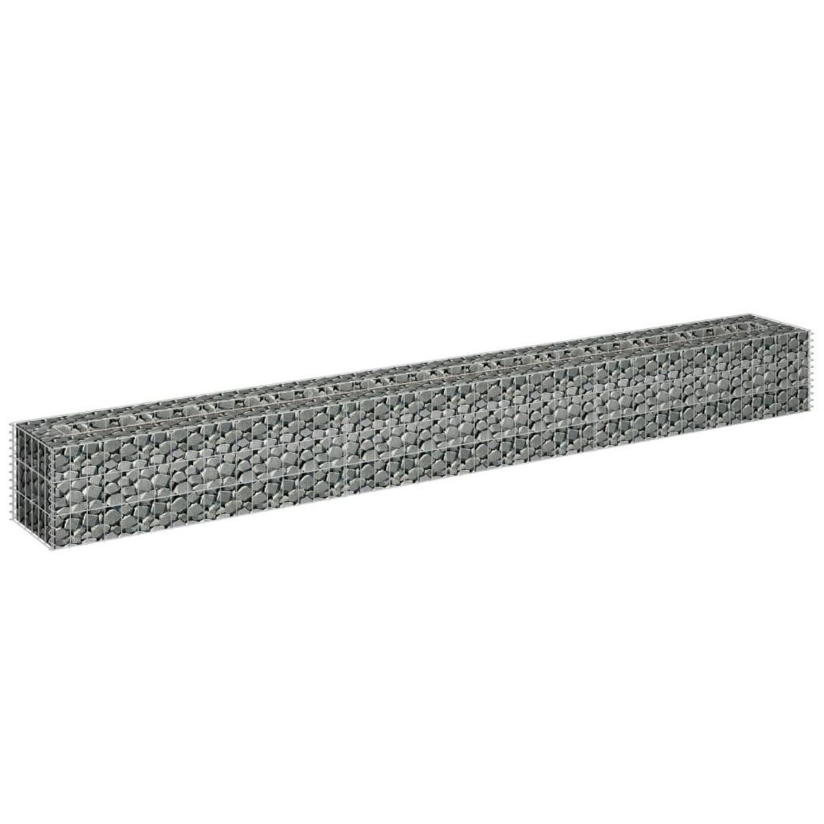 VIDAXL Lit sureleve a gabion Acier galvanise 270x30x30 cm