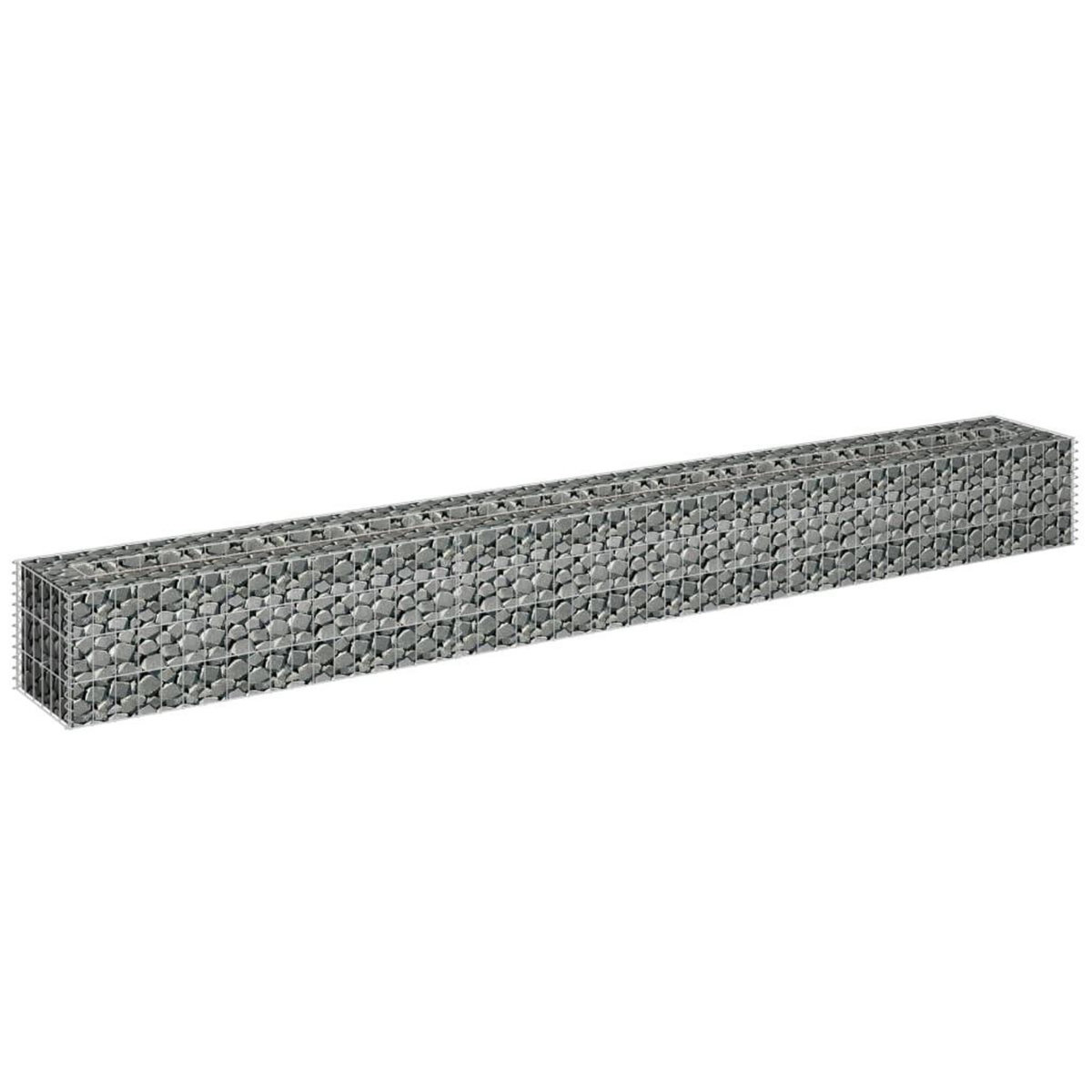 VIDAXL Lit sureleve a gabion Acier galvanise 270x30x30 cm