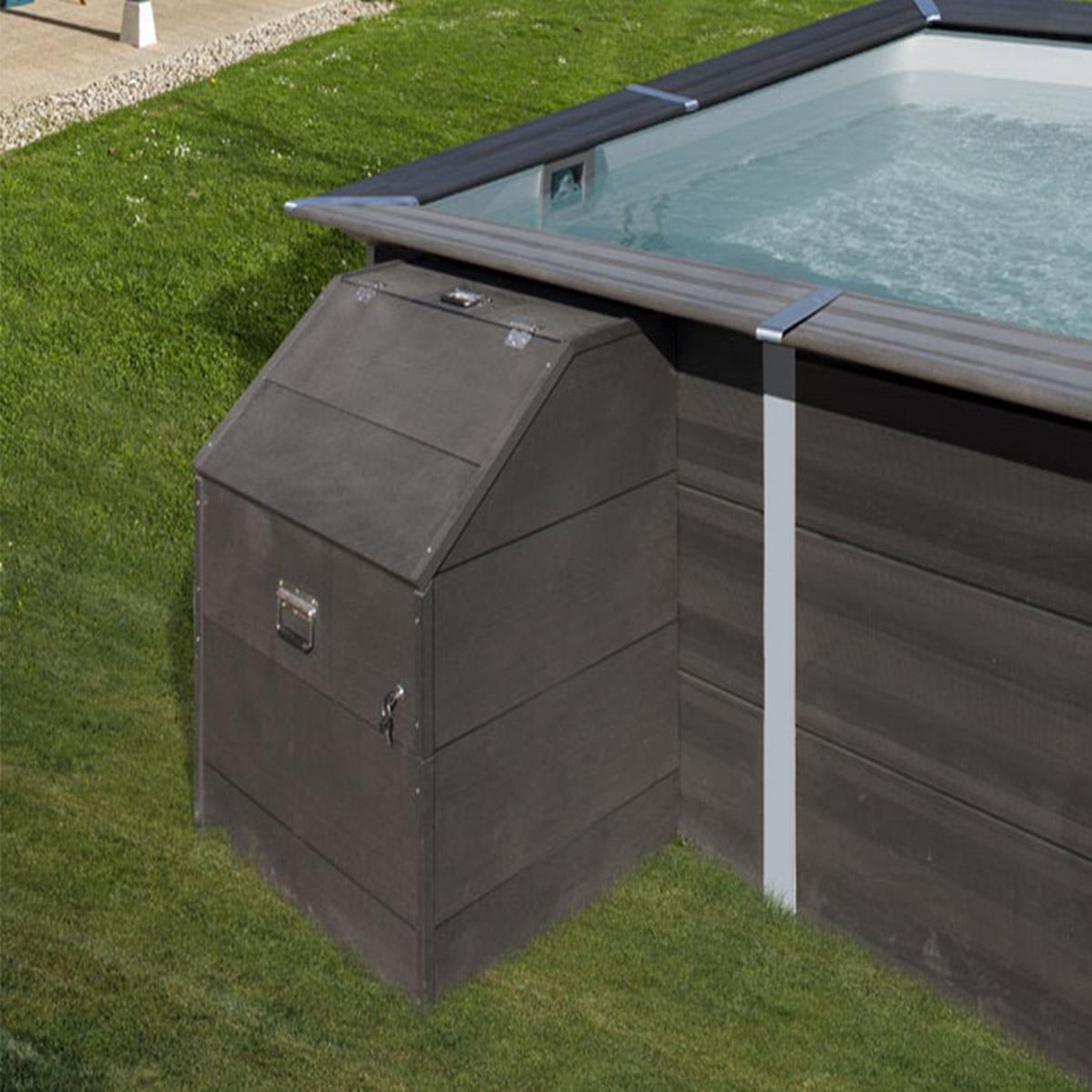Voir la diapositive 2 : GRE Coffre de filtration piscine composite hauteur 0,89 m - Gré