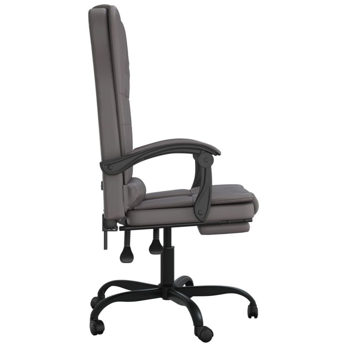 VIDAXL Fauteuil de massage inclinable de bureau Gris Similicuir