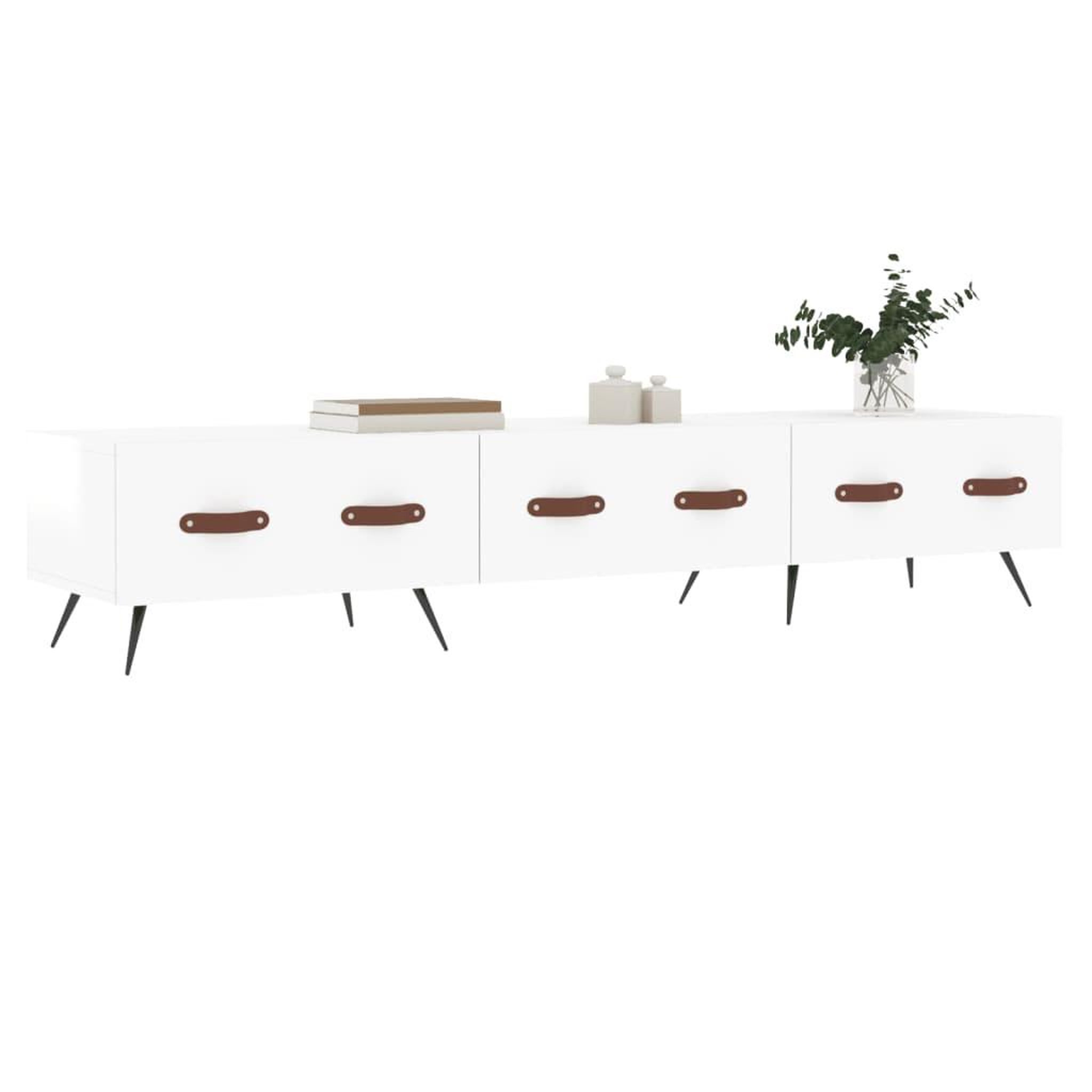 Voir la diapositive 3 : VIDAXL Meuble TV blanc brillant 150x36x30 cm bois d'ingenierie