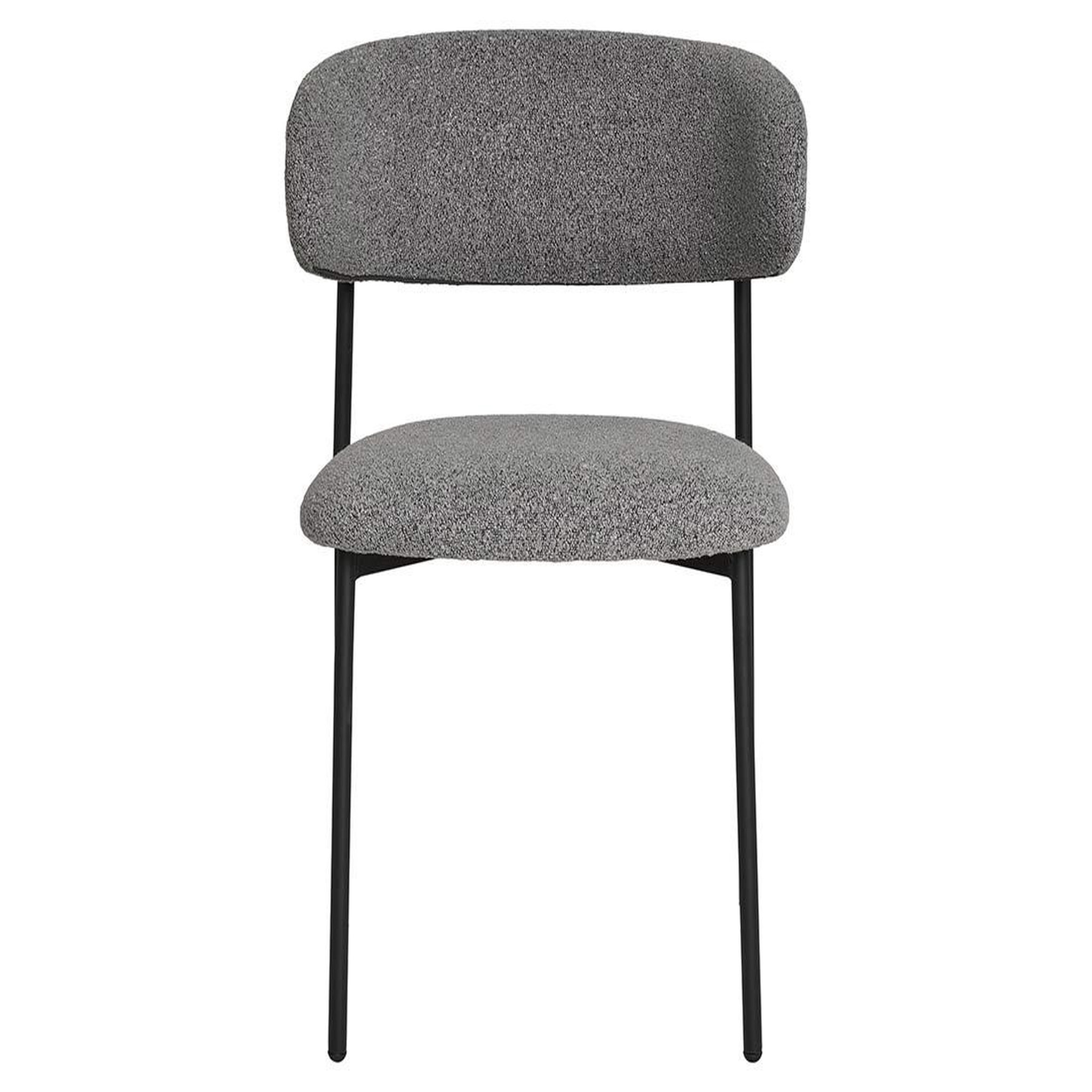 Voir la diapositive 4 : BEST MOBILIER Erica - lot de 2 chaises en tissu bouclette - pieds en acier