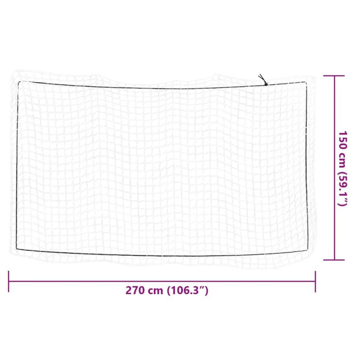 VIDAXL Filet pour remorque avec corde elastique blanc 2,7x1,5 m PP