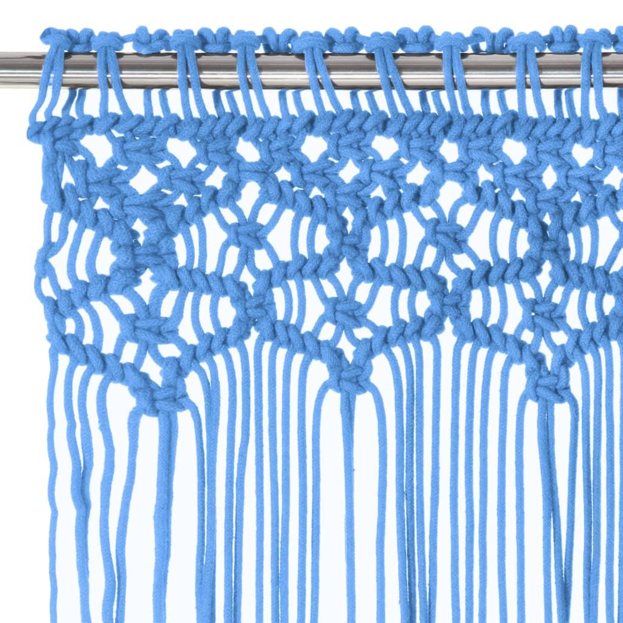 Voir la diapositive 3 : VIDAXL Rideau en macrame Bleu 140x240 cm Coton